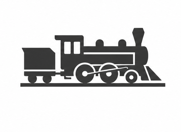 Minimal black steam locomotive